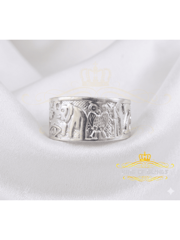 King Of Bling's White 925 Sterling Silver Lucky Solid Good Luck Women's Ring SZ 7
