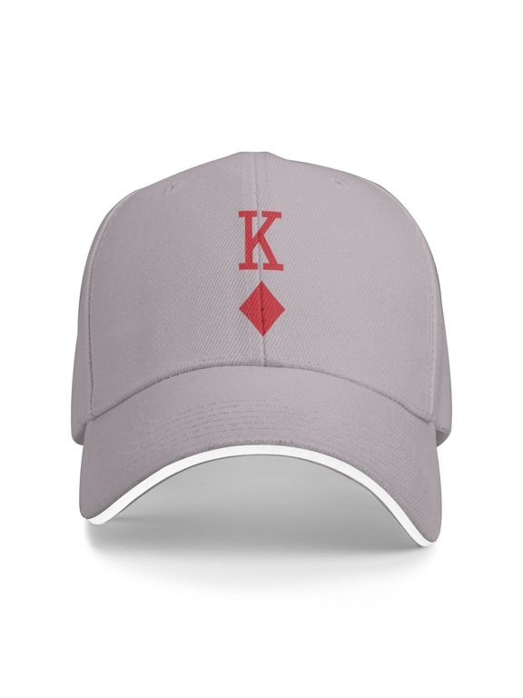 King Of Diamonds Red Playing Card Unisex Adult Baseball Caps Adjustable Casquette Dad Hat Sandwich Cap Outdoors Headwear