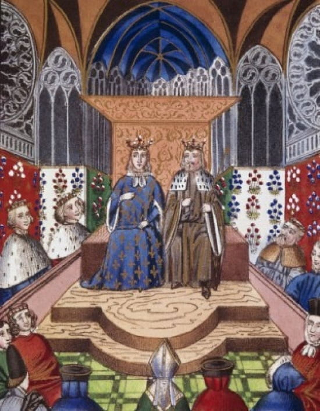 King Of France & Emperor Of Germany In Conference Froissart Jean(ca1337-ca1405 French) Manuscript Canvas Art - Jean Froissart (24 x 36)