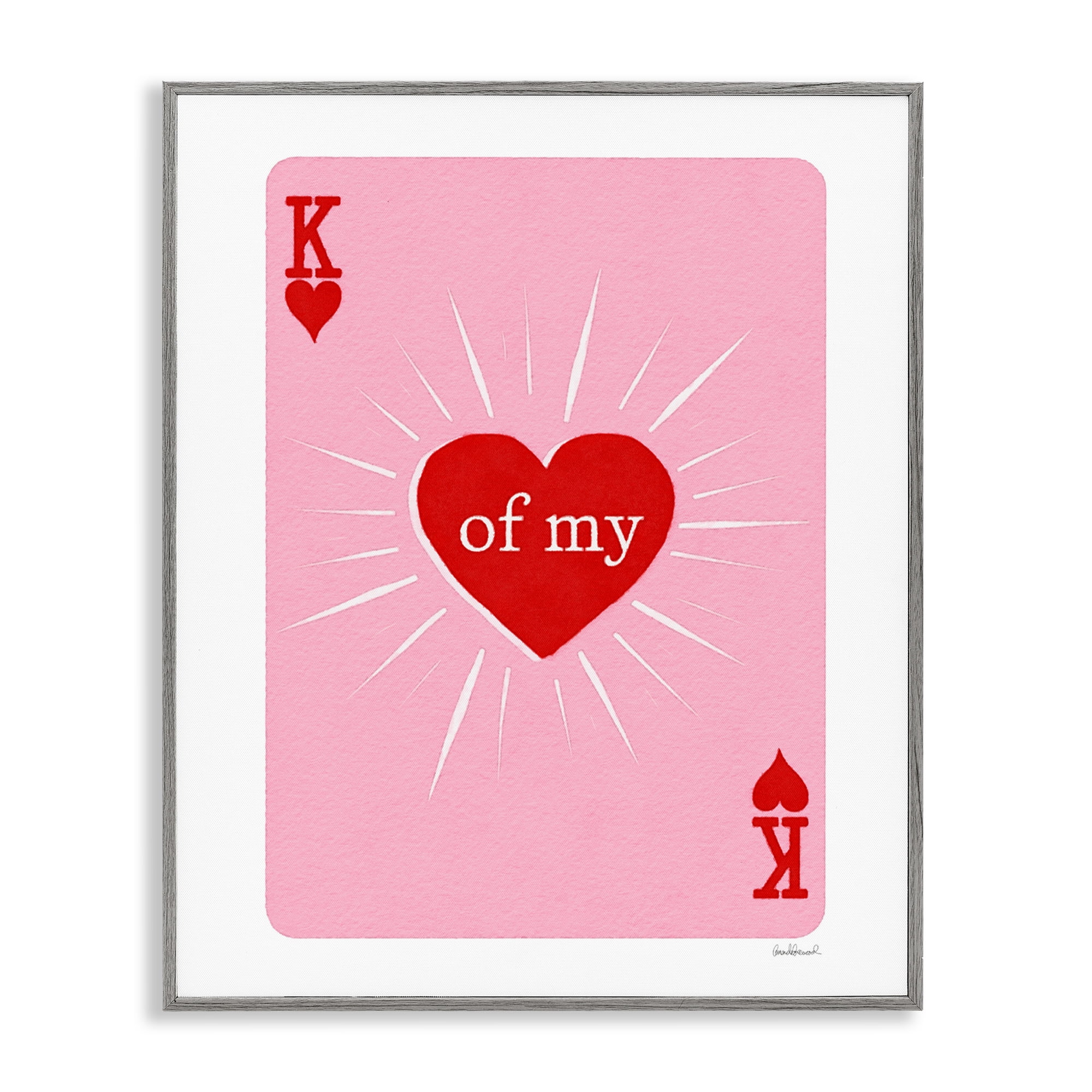 King Of My Heart Gray Framed Giclee Art, design by Amanda Greenwood