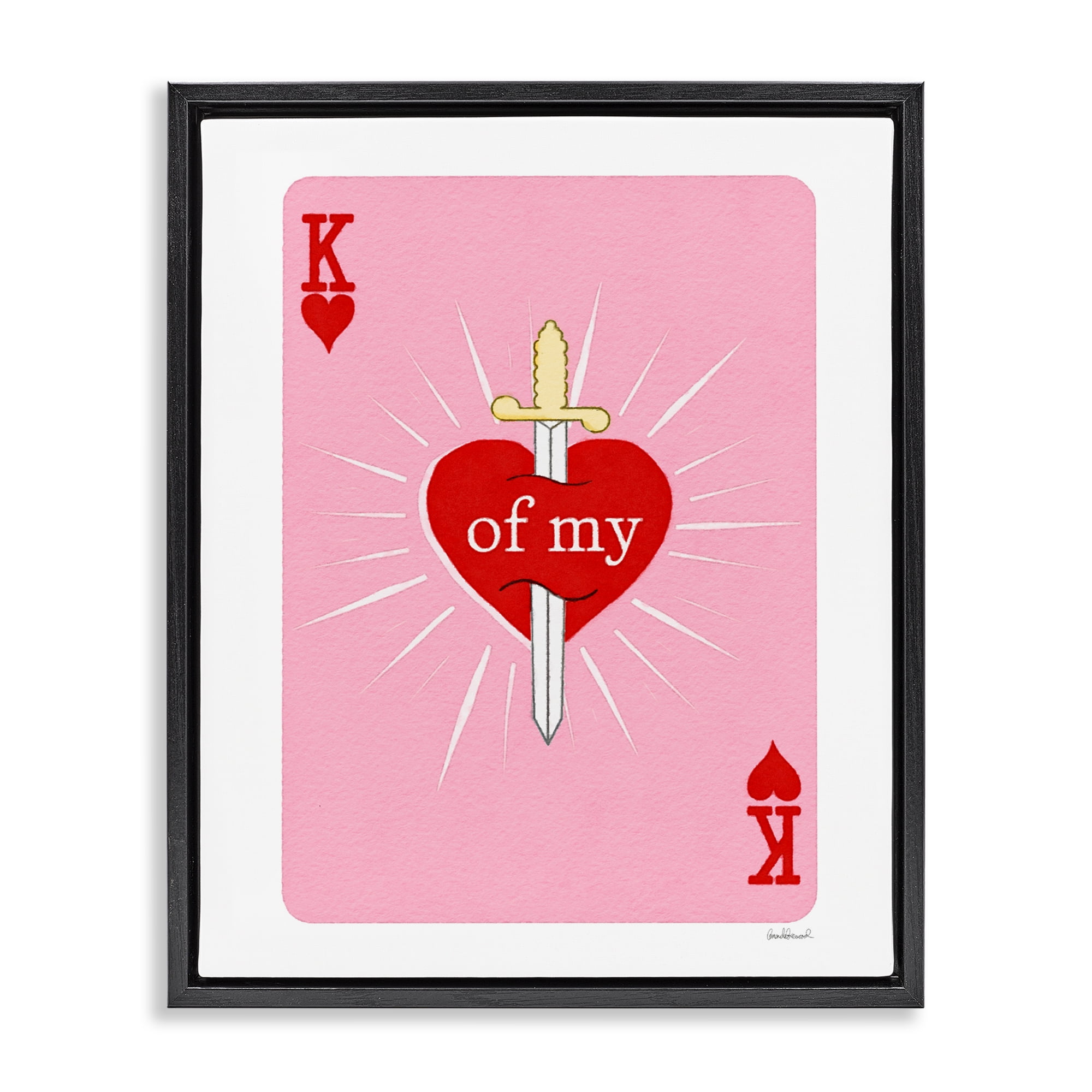 King Of My Heart Sword Black Framed Floater Canvas Wall Art, design by Amanda Greenwood