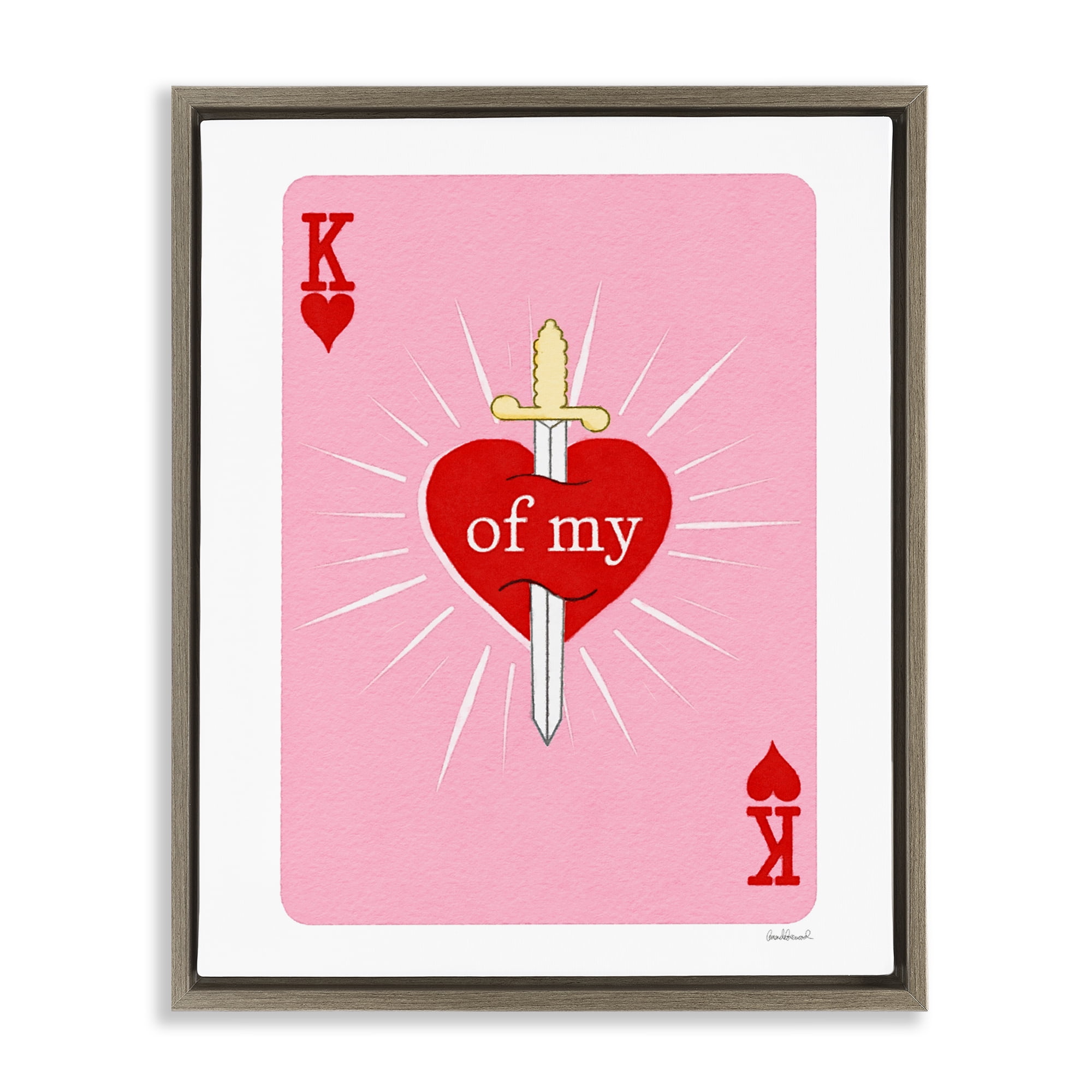 King Of My Heart Sword Brown Framed Floater Canvas Wall Art, design by Amanda Greenwood