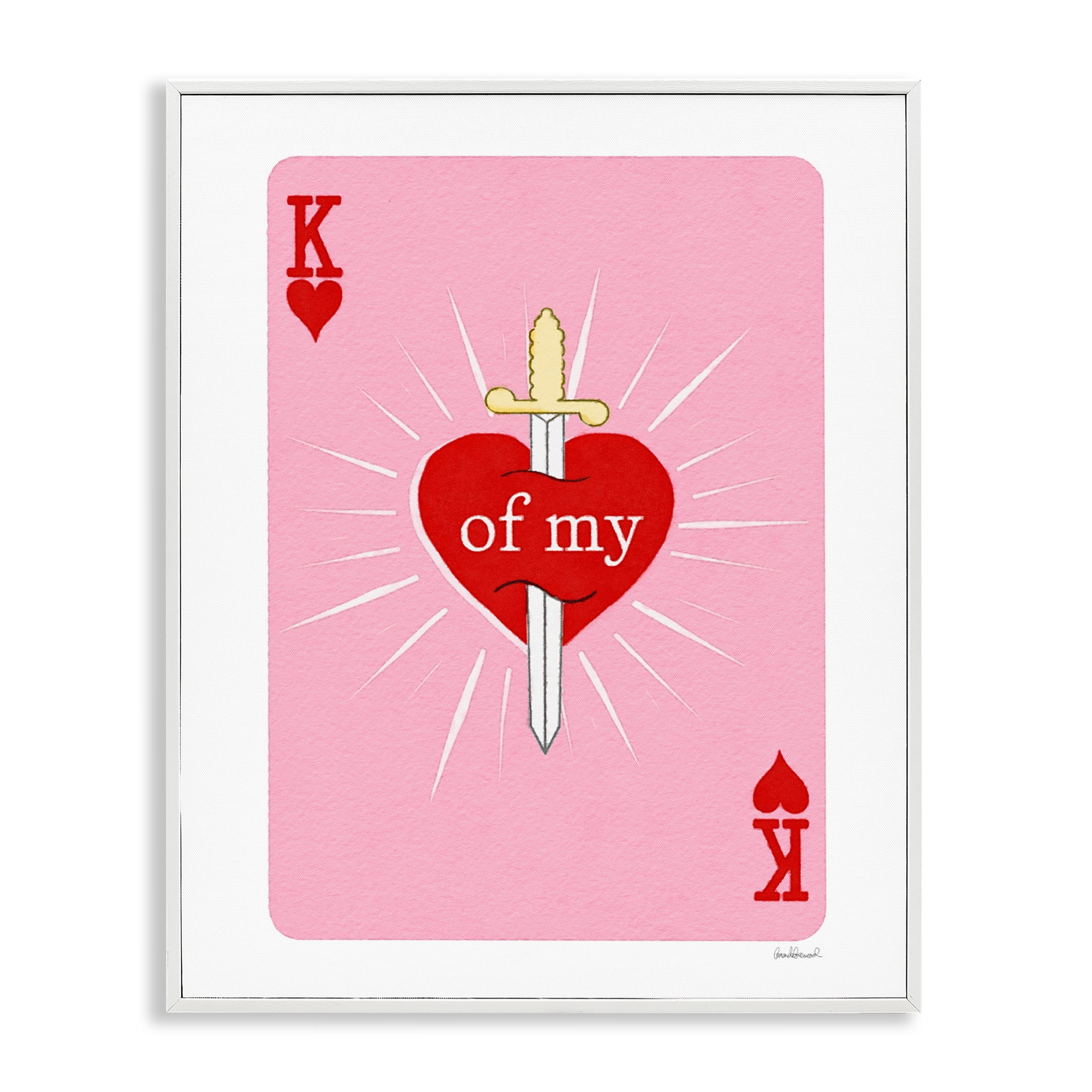 King Of My Heart Sword White Framed Giclee Art, design by Amanda Greenwood