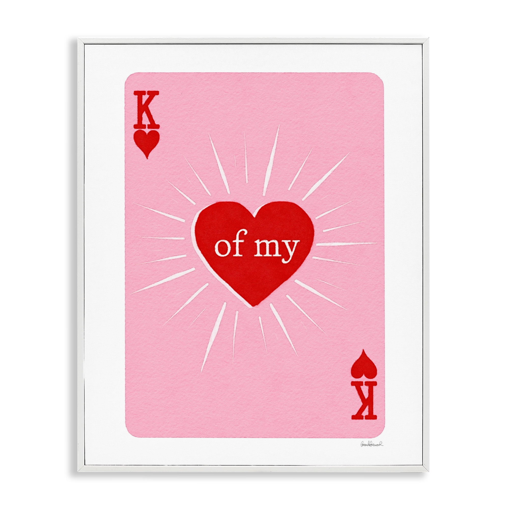 King Of My Heart White Framed Giclee Art, design by Amanda Greenwood