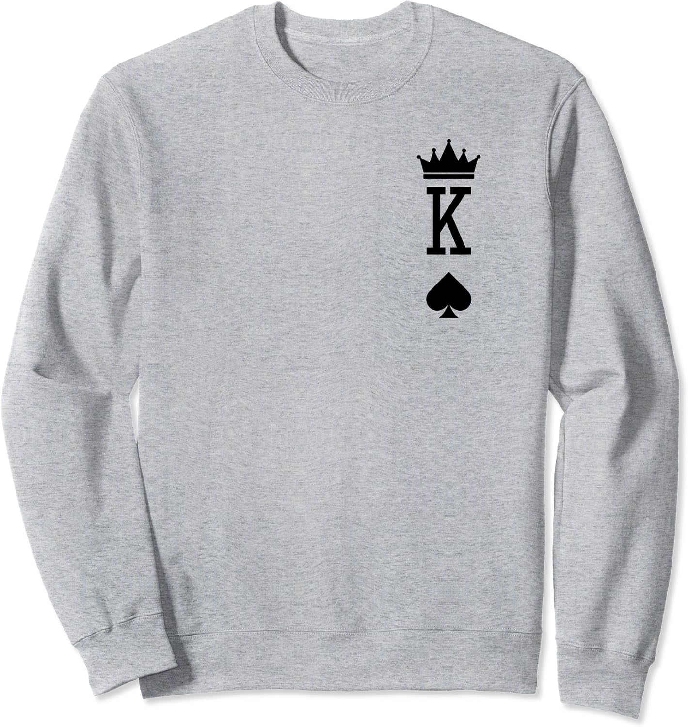 Graph Photo Cards King Of Spade Playing Card Vintage Crown Graphic Sweatshirt - Walmart.com