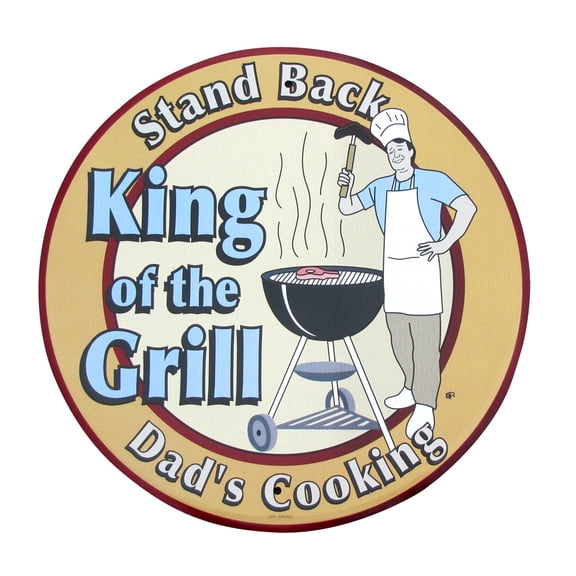 King Of The Grill Dad's Cooking Funny BBQ Tin Metal Sign Yard Patio Garage Decor
