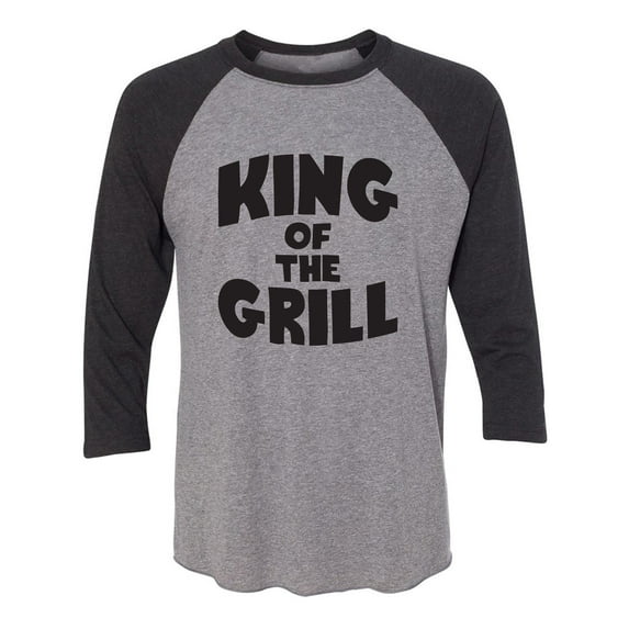 King Of The Grill Unisex 3/4 Sleeve Baseball Raglan Tee
