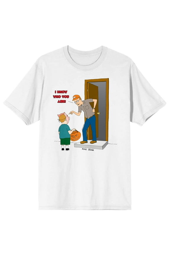 King Of The Hill Bobby Trick-Or-Treating Crew Neck Short Sleeve Men's White T-shirt - 4XLB