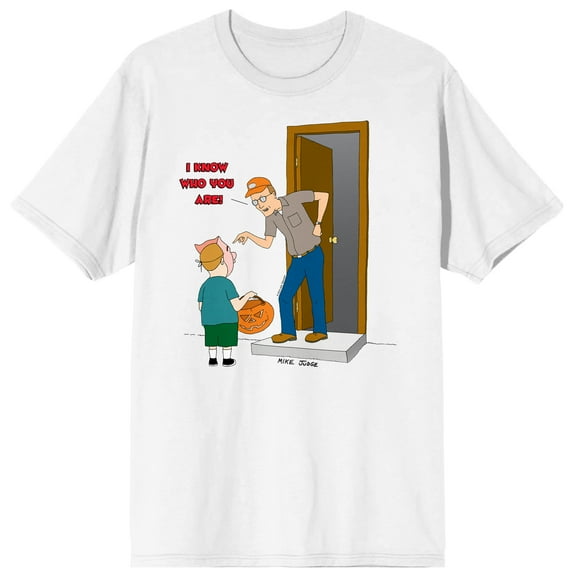 King Of The Hill Bobby Trick-Or-Treating Crew Neck Short Sleeve Men's White T-shirt - 5XL