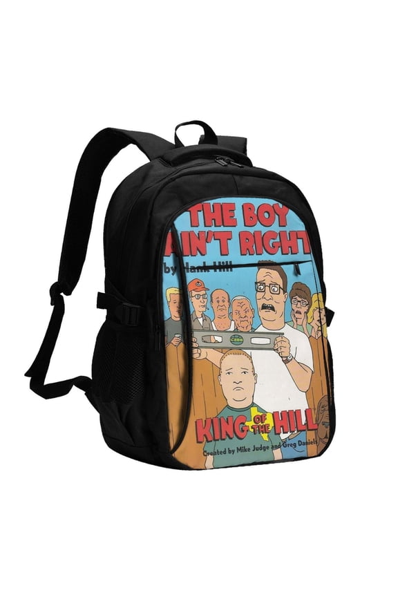 King Of The Hill Hank Backpack Laptop Bags Shoulders Backpacks Bookbag with USB Charging Port Business Work Travel
