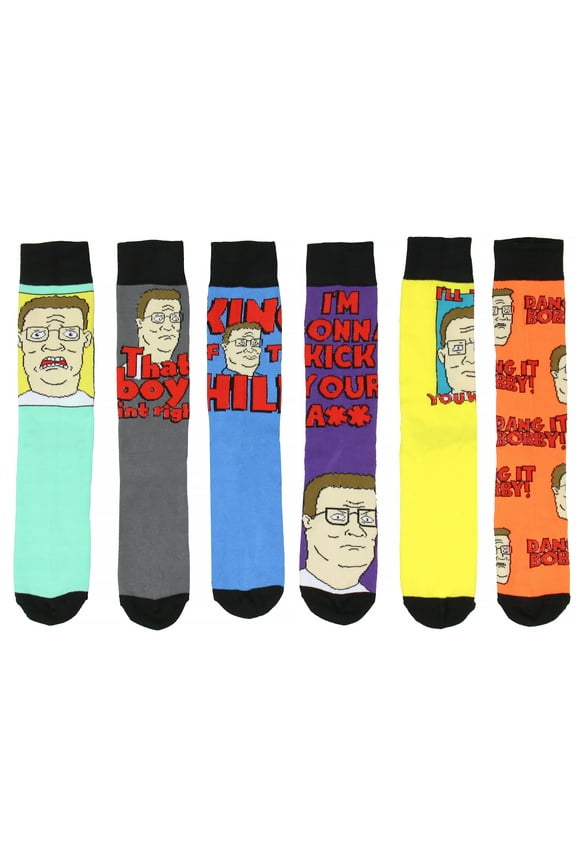 King Of The Hill Crew Socks, King Of The Hill Hank Hill Dang It Bobby! Crew Socks For Men Women 6 Pack