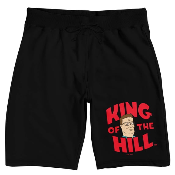 King Of The Hill Hank Hill Logo Men's Black Sleep Pajama Shorts-XXL