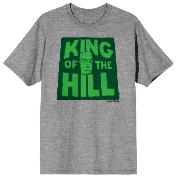 King Of The Hill Logo In Grass Design Crew Neck Short Sleeve Athletic Heather Men's T-shir-XXL