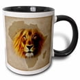 thumbnail image 1 of 3drose, King of the Jungle Lion and Africa Map Art Original, 11oz Two-tone Black Mug, 1 of 6