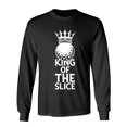 thumbnail image 1 of King Of The Slice Sarcastic Humor Novelty Men's Long Sleeve Shirts, 1 of 3