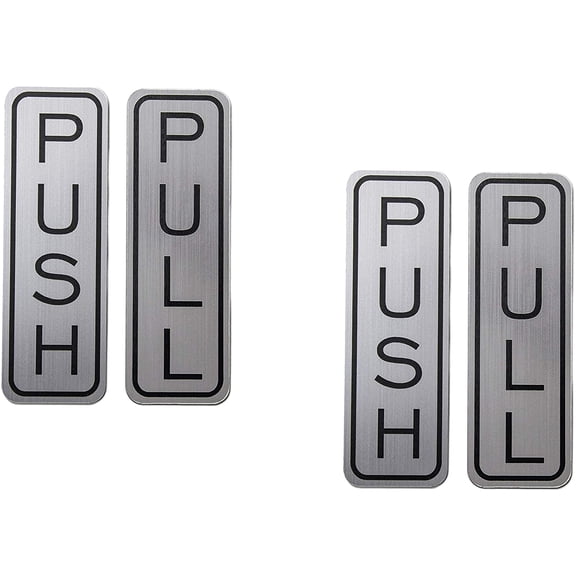 King Of Wonder Brushed 304 Grade Stainless Steel Premium Push/Pull Set Door Vertical Sign 5 x 1.5 inch Stylish (Pack of 2)