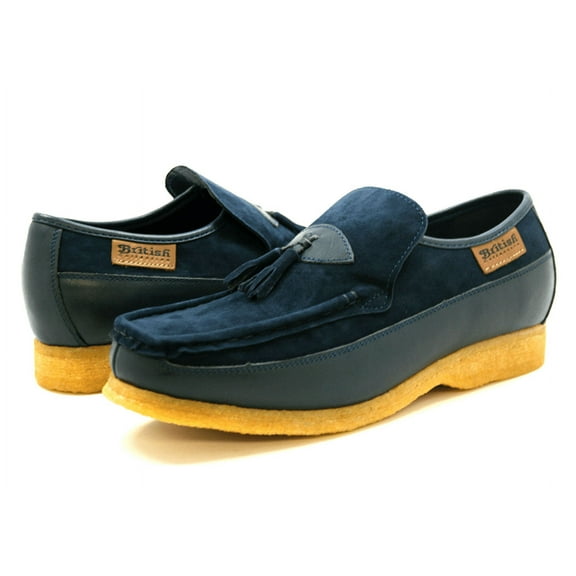 King Old School Leather and Suede Slip-On Shoe with Tassel Detailing