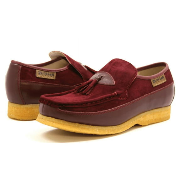 King Old School Leather and Suede Slip-On Shoe with Tassel Detailing