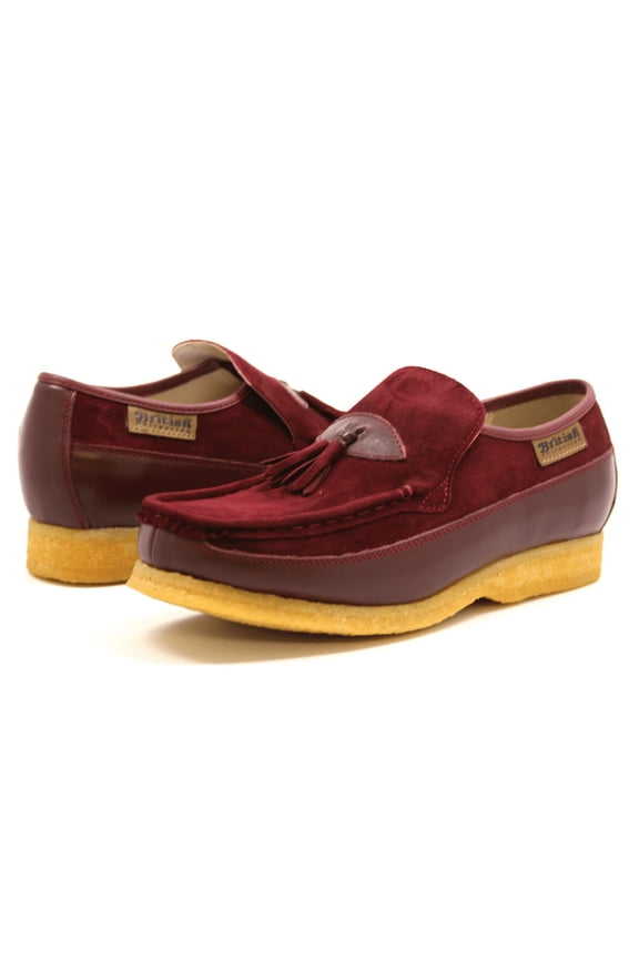 King Old School Leather and Suede Slip-On Shoe with Tassel Detailing