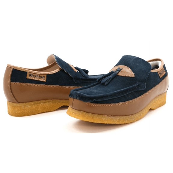 King Old School Leather and Suede Slip-On Shoe with Tassel Detailing