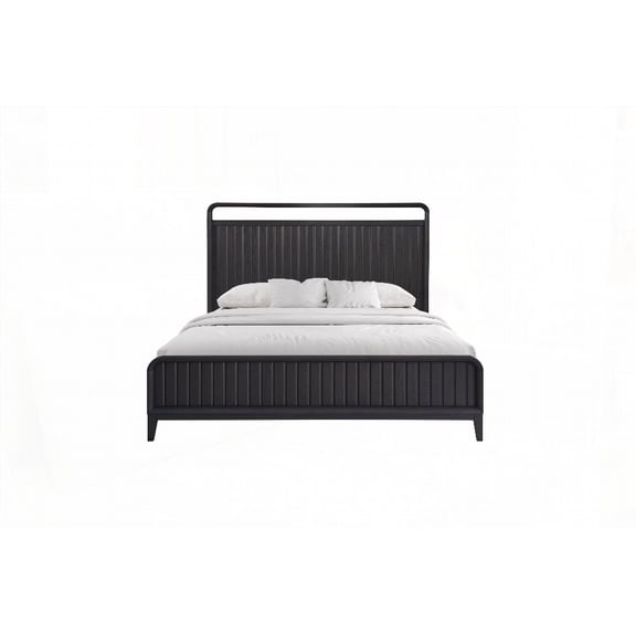 King Open Panel Bed - Channel Pattern Headboard and Footboard