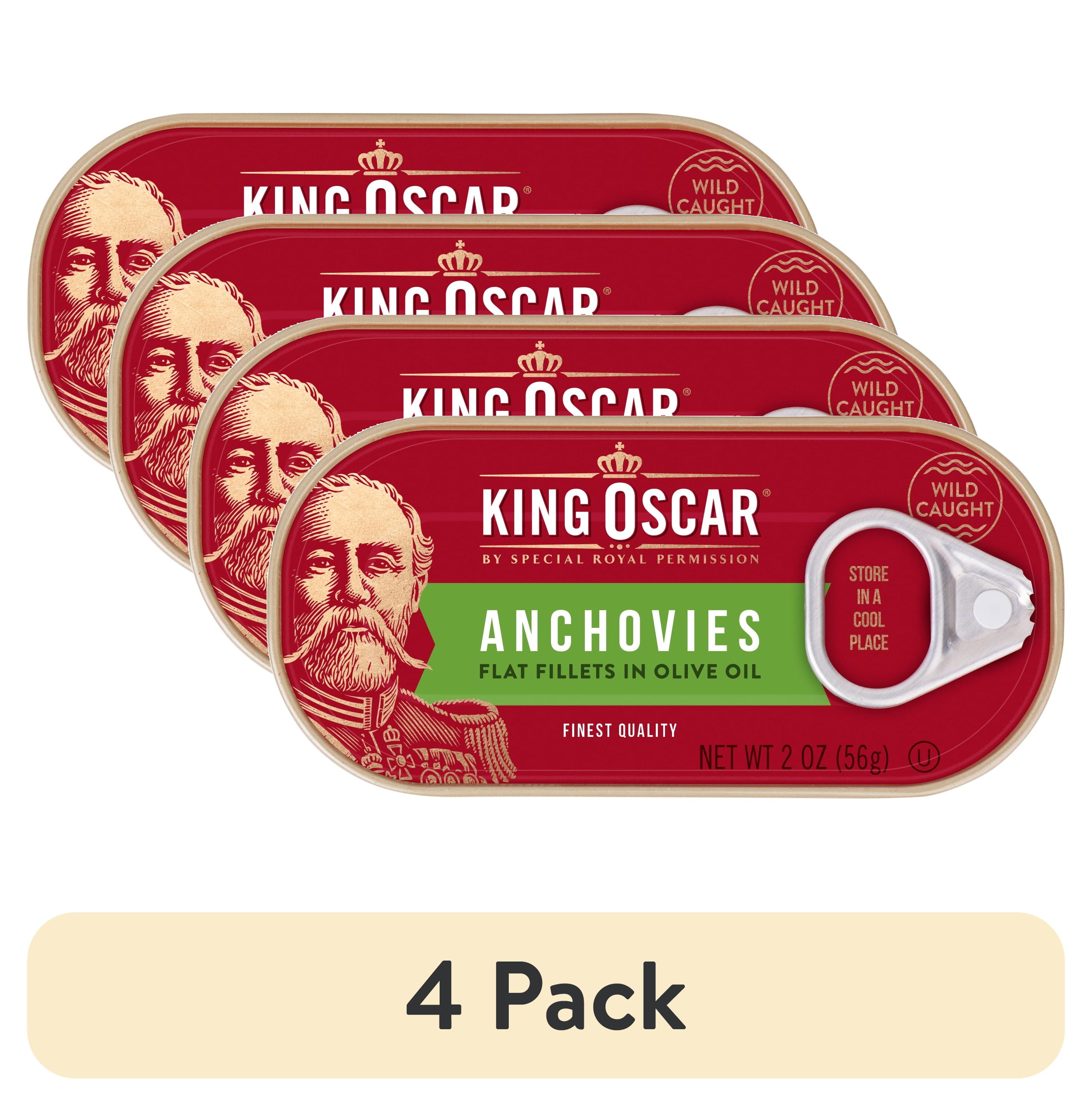 (4 pack) King Oscar Anchovies in Olive Oil, 2 oz Can