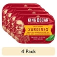 (4 pack) King Oscar Hot Jalapeno Peppers Brisling Sardines in Extra