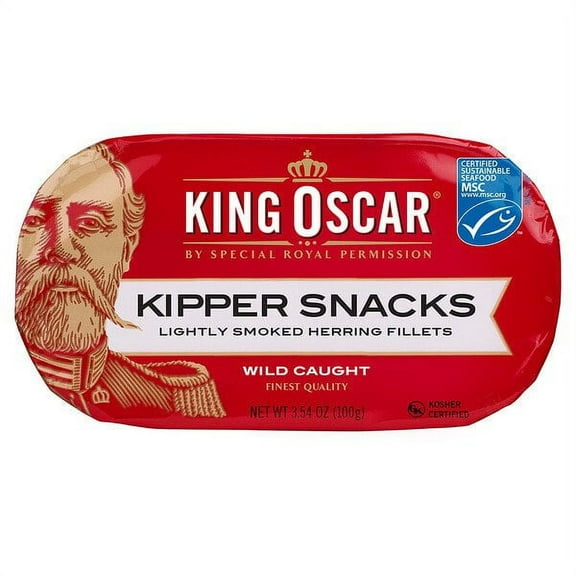 King Oscar Kipper Snacks Lightly Smoked Herring Fillets 3.54 oz Pack of 2