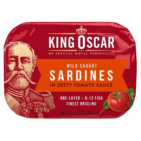 King Oscar Wild Caught Brisling Sardines in Zesty Tomato Sauce 3.75 oz