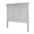 thumbnail image 1 of King Panel Headboard Antique White Weathered Brown Solid Wood Traditional Design, 1 of 3