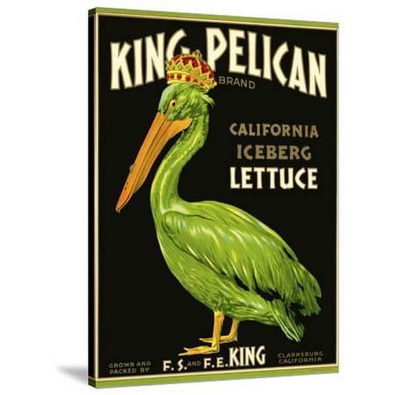King Pelican Brand Lettuce, Animals Stretched Canvas Wall Art Sold by Art.Com