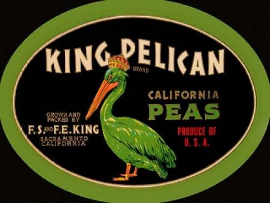 King Pelican California Peas Canvas Art - Retrolabel (18 x 24)
