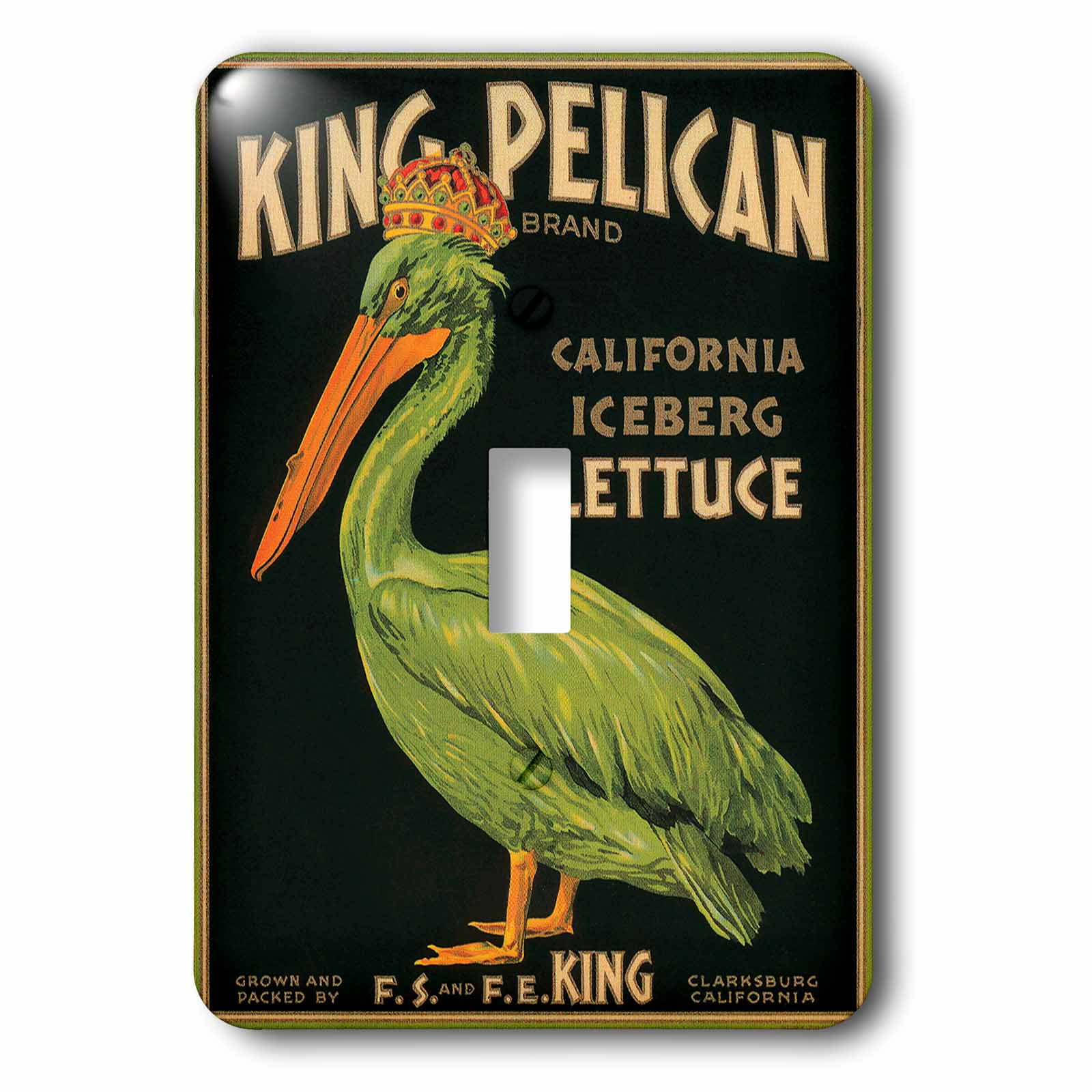 King Pelican Iceberg Lettuce with a Green Pelican Wearing a Crown