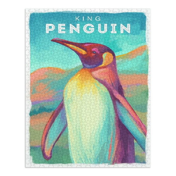 King Penguin, Vivid Series (1000 Piece Puzzle, Size 19x27, Challenging Jigsaw Puzzle for Adults and Family, Made in USA)