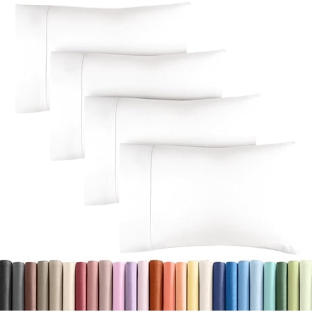 King Pillow Cases - 4 Pack - Super Soft Pillowcase Covers - Envelope Enclosure - Hotel Quality Pillow Protectors - Wrinkle Free, Shrink and Stain Resistant - Machine Washable - 20" x 40"