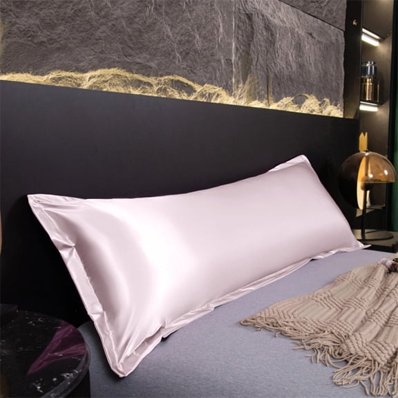 King Pillow Cases, Long Satin Pillowcase For Sleeping Waterproof Silkys Body Pillow Cover With Water Proof Layer Soft Comfortable For Couple Bedroom Home Rest Use