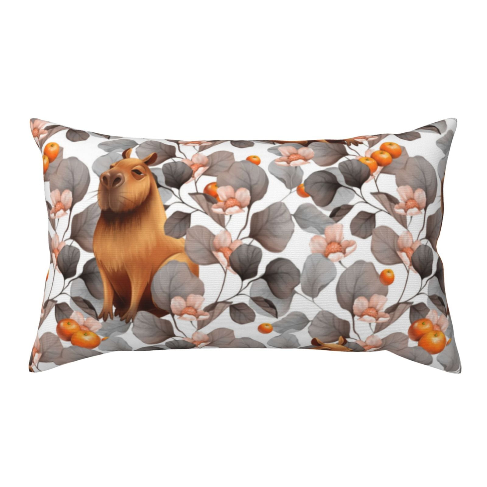 King Pillow Cases, Microfiber Pillowcases 20x36 Inches, Flower Orange