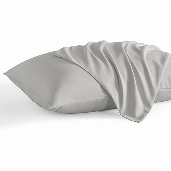 King Pillow Cases Set of 2, 2 Pack Brushed Microfiber 20x36 Pillow Cases, Soft, Wrinkle, Fade, Stain Resistant Light Grey Pillow Cases with Envelope Closure, 20x36 Inches, Light Grey