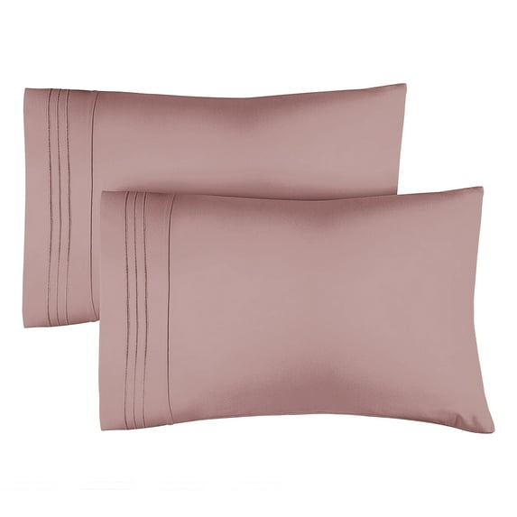 CGK Linens Ultra Soft & Comfy Pillowcases Set of 2 - King Size Hotel Quality Breathable 2-Piece Pillow Covers, Mauve