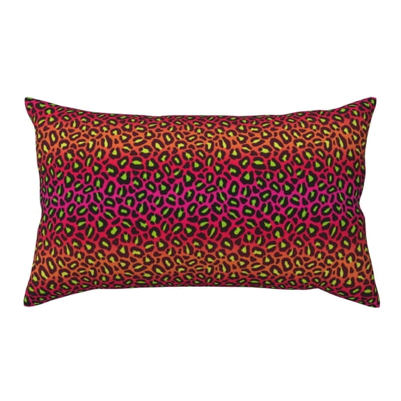 King Pillow Cases Standard Size - 80s 90s retro pink red leopard Soft Envelope Closure Microfiber Block Print Pillow Cover, Wrinkle Stain Resistant Travel Pillow Covers Standard Size 20x36in