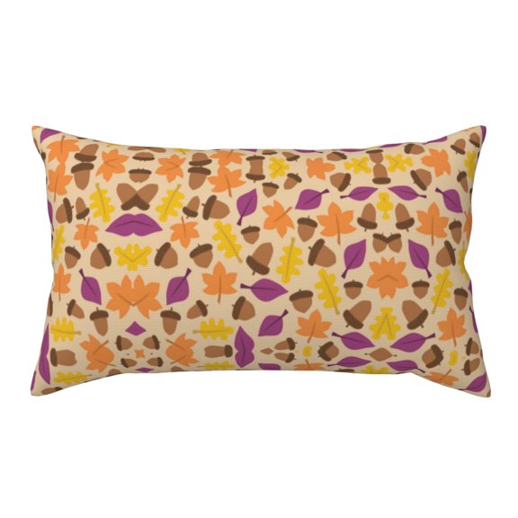 King Pillow Cases Standard Size - Acorn Autumn Fall Leaf Leaves Soft Envelope Closure Microfiber Block Print Pillow Cover, Wrinkle Stain Resistant Travel Pillow Covers Standard Size 20x36in