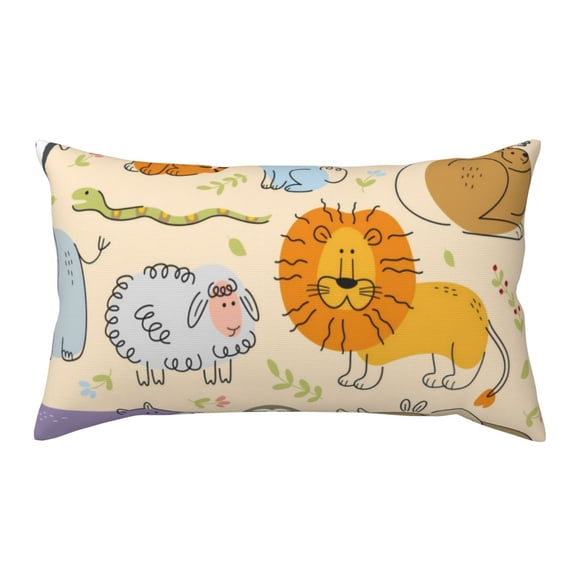 King Pillow Cases Standard Size - Animals Soft Envelope Closure Microfiber Block Print Pillow Cover, Wrinkle Stain Resistant Travel Pillow Covers Standard Size 20x36in