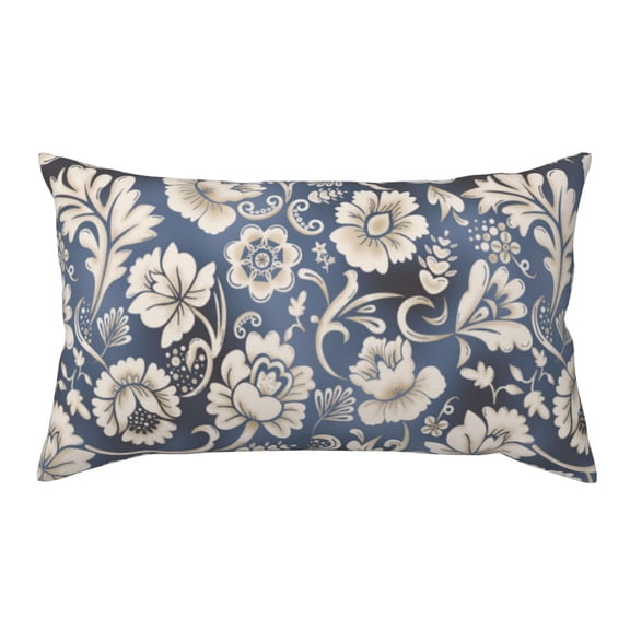 King Pillow Cases Standard Size - Black White Flower Paisley Soft Envelope Closure Microfiber Block Print Pillow Cover, Wrinkle Stain Resistant Travel Pillow Covers Standard Size 20x36in