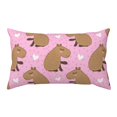 thumbnail image 1 of King Pillow Cases Standard Size - Capybara Print Pink Soft Envelope Closure Microfiber Block Print Pillow Cover, Wrinkle Stain Resistant Travel Pillow Covers Standard Size 20x36in, 1 of 7