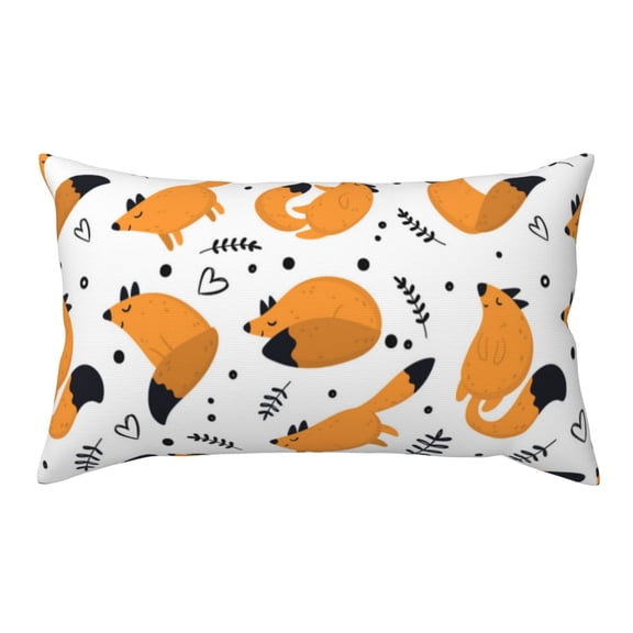 King Pillow Cases Standard Size - Cartoon Fox Print Soft Envelope Closure Microfiber Block Print Pillow Cover, Wrinkle Stain Resistant Travel Pillow Covers Standard Size 20x36in