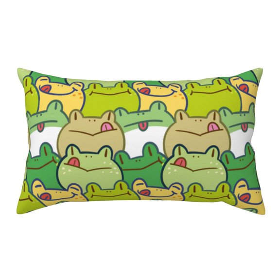 King Pillow Cases Standard Size - Cartoon Frog Soft Envelope Closure Microfiber Block Print Pillow Cover, Wrinkle Stain Resistant Travel Pillow Covers Standard Size 20x36in