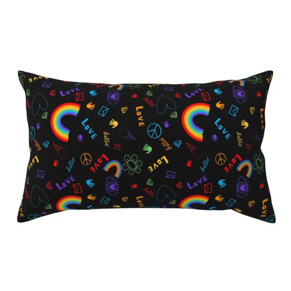 King Pillow Cases Standard Size - Cartoon Pride Lgbt Soft Envelope Closure Microfiber Block Print Pillow Cover, Wrinkle Stain Resistant Travel Pillow Covers Standard Size 20x36in