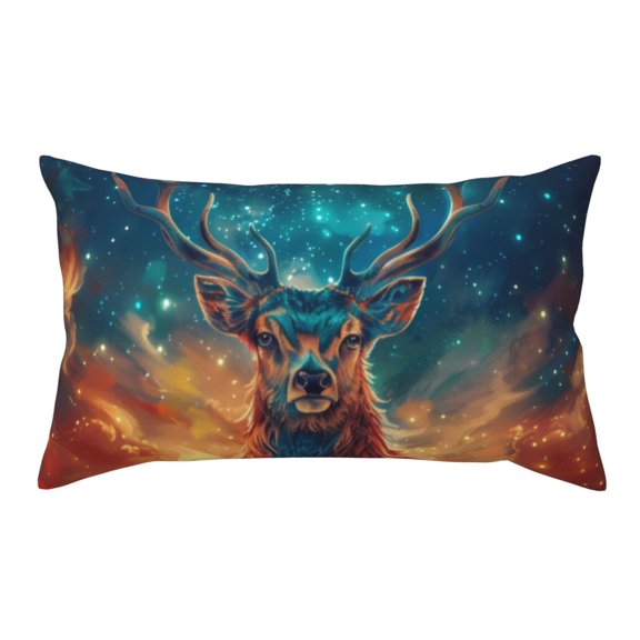 King Pillow Cases Standard Size - Celestial Stag Cosmic Glow Soft Envelope Closure Microfiber Block Print Pillow Cover, Wrinkle Stain Resistant Travel Pillow Covers Standard Size 20x36in
