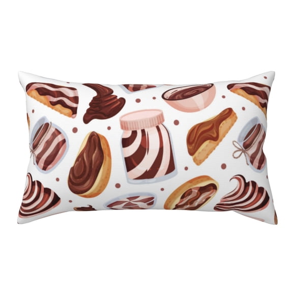 King Pillow Cases Standard Size - Chocolate Cream Bread Print Soft Envelope Closure Microfiber Block Print Pillow Cover, Wrinkle Stain Resistant Travel Pillow Covers Standard Size 20x36in
