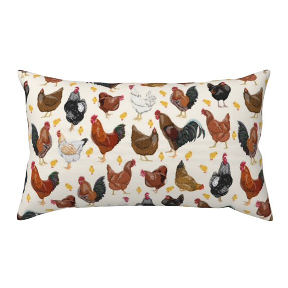 King Pillow Cases Standard Size - Classic Cute Cock Chick Soft Envelope Closure Microfiber Block Print Pillow Cover, Wrinkle Stain Resistant Travel Pillow Covers Standard Size 20x36in